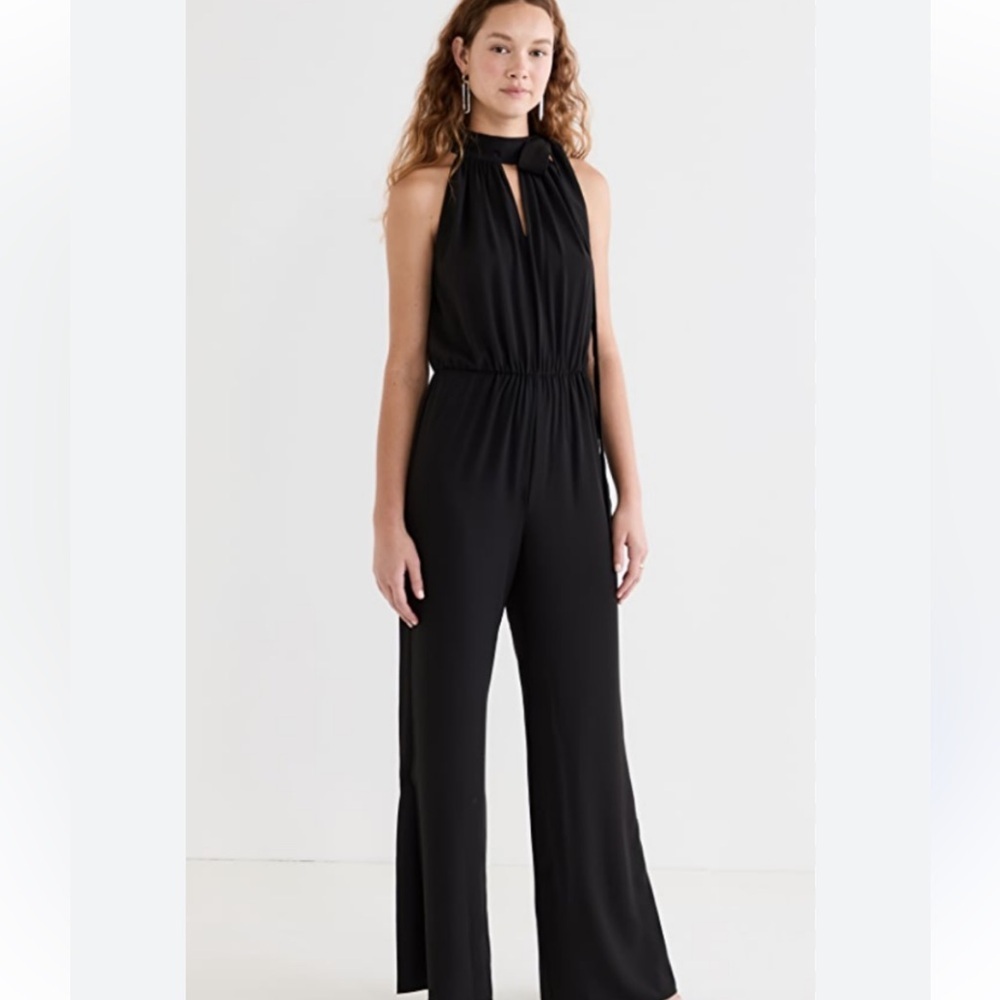 Amanda Uprichard Black Keyhole Jumpsuit, Small